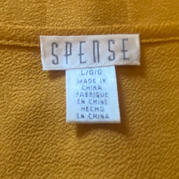 Spense Sz L Yellow Gold 3/4 Sleeve Relaxed Blouse - Picture 2 of 10